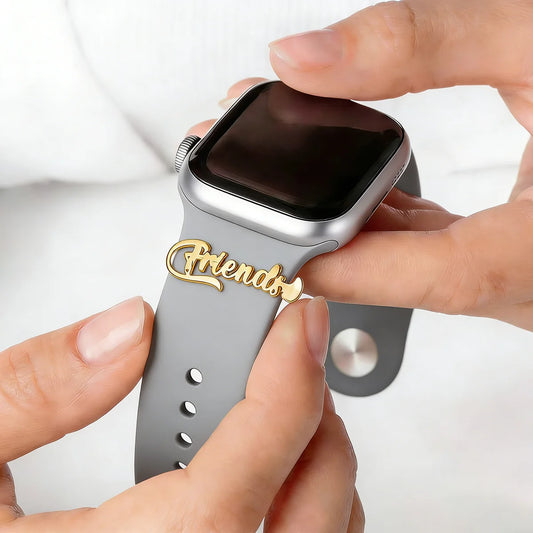 Todorova Custom Name Watch Band Ornament, Metal Decorative Ring Jewelry for 20mm/22mm Smart Watch Strap Bracelet Accessories