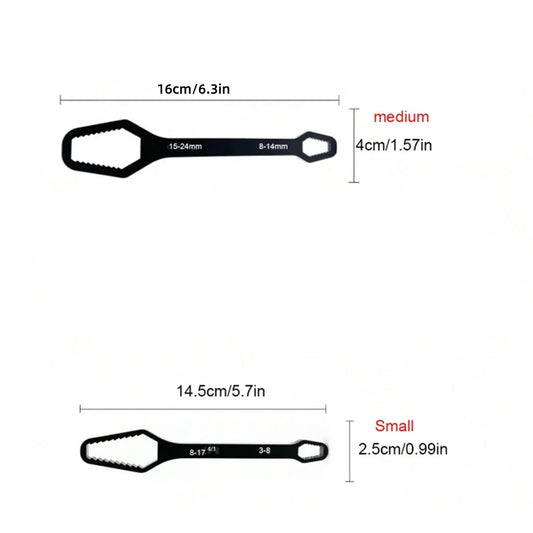 PINMOAP 1PC Multi Functional Wrench With Adjustable Self Tightening Double Head Wrench Convenient Tool For Cars Bicycles Homes