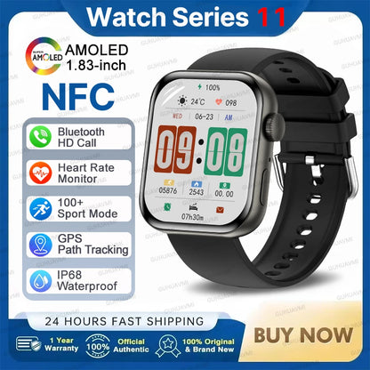 2026 New For iOS Watch Series 11 Smart Watch Ultra HD AMOLED GPS NFC Heart Rate IP68 Waterproof Sport Fitness Call Smartbracelet