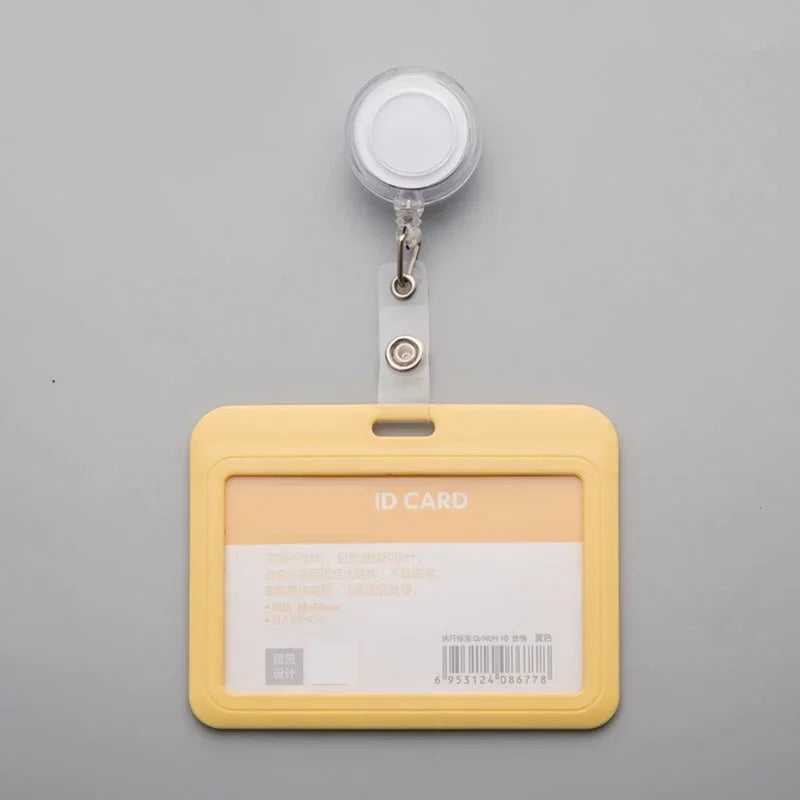 Women Student Credit Card Cover Case Pouch Creative Transparent Retractable Nurse Badge Doctor ID Card Holder Clip Badge