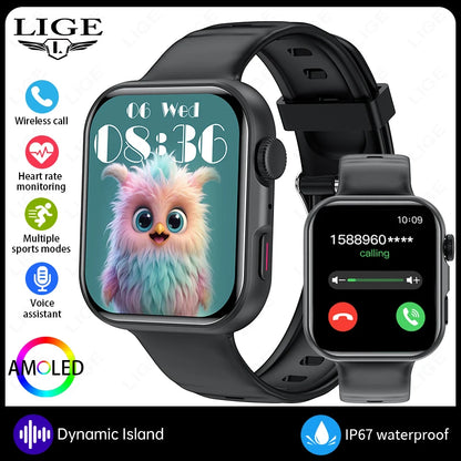 LIGE 1.83" HD Screen Smart Watch For Man Women Bluetooth Call Sports Fitness Heart Rate Blood Oxygen Monitor Men Smartwatch 2026