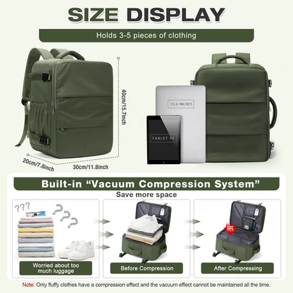 Genuine Luggage, Ryanair Hand Luggage 40x30x20 Travel Backpack,  Women Men Work Backpack Vacuum Bag Business Laptop Backpack