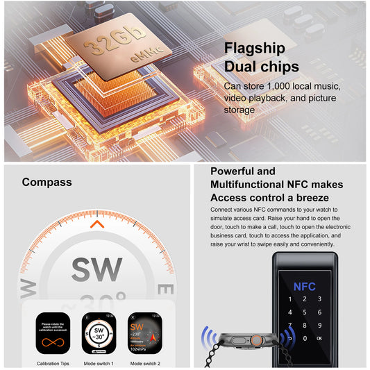2026 New DT Ultra 3 AMOLED Smart Watch Android 9.1 Men Sport Watches 32GB GPS Bluetooth Calls Dual-System Mode Smartwatch