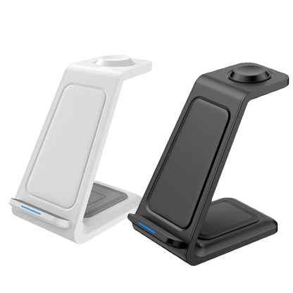 30W 3-In-1 Wireless Charger Stand Dock For iPhone Samsung Xiaomi OPPO Apple Watch 8 7 AirPods Induction Fast Charging Station