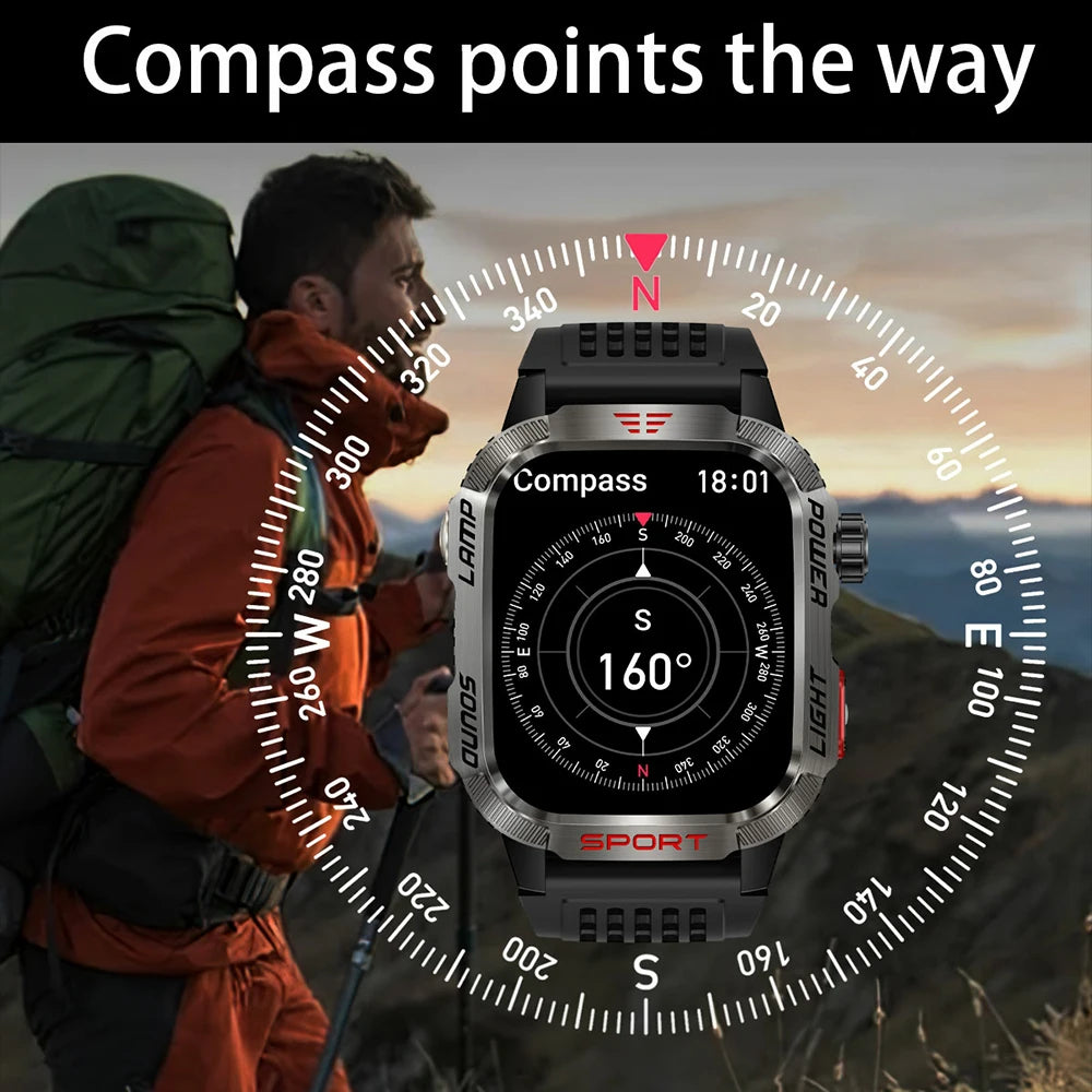 Outdoor Sport Wrist Watches HT29 Smart Watch Men Women LED Flashlight Compass Smartwatch Fitness Bracelet Men's Wristwatch Clock