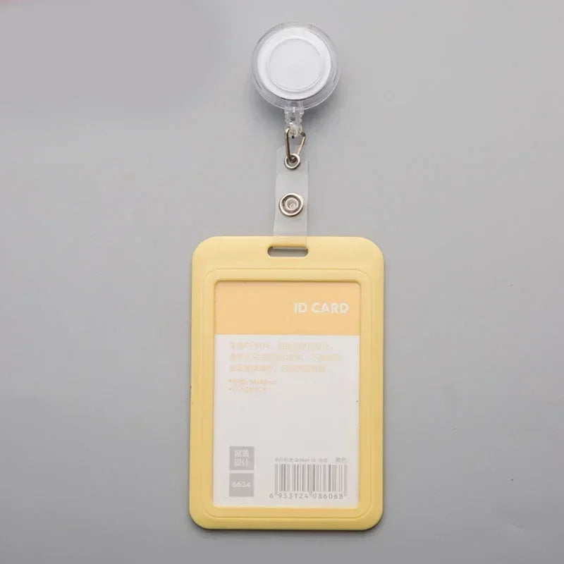 Women Student Credit Card Cover Case Pouch Creative Transparent Retractable Nurse Badge Doctor ID Card Holder Clip Badge