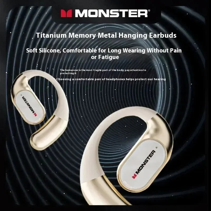 Sales MONSTER AC530 Wireless Bluetooth Earphones Noise-Canceling Wireless Bio-Fiber Dynamic Driver Foldable Music Earphones Gift