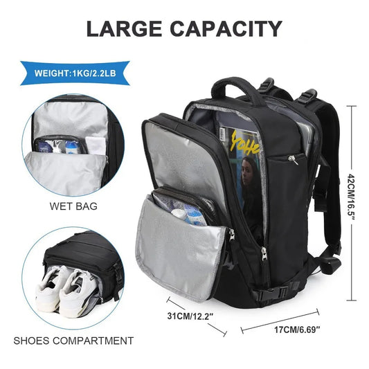 【New style】 spot sign men's and women's travel backpacks airlines approve carry-on backpacks for flight approval waterproof tra