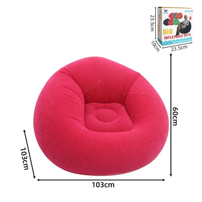 Portable Inflatable Sofa Soft Indoor Bedroom Lounge Bean Bag Chair Outdoor Camping Lazy Seat Round Single Inflatable Sofa