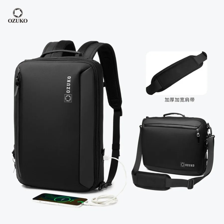 【New style】OZUKO business backpack backpack backpack computer bag men's portable portable college student commuting waterproof