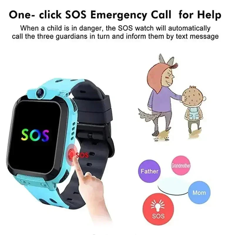 Lenovo GPS Tracking Waterproof Watch Mini Smart Children's Watch 4G Sim Card Call Camera Watch Birthday Gift Electronic Clock