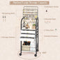 Large Jewelry Organizer Stand with 3 Drawers, Rolling Armoire Tower for Necklace, Earring, Bracelet & Ring Storage in Black