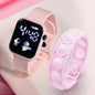 2PCS Children's Smart Watch Bracelet Simple and Fashionable Student Outdoor Sports Electronic Watch Gift for Boys and Girls