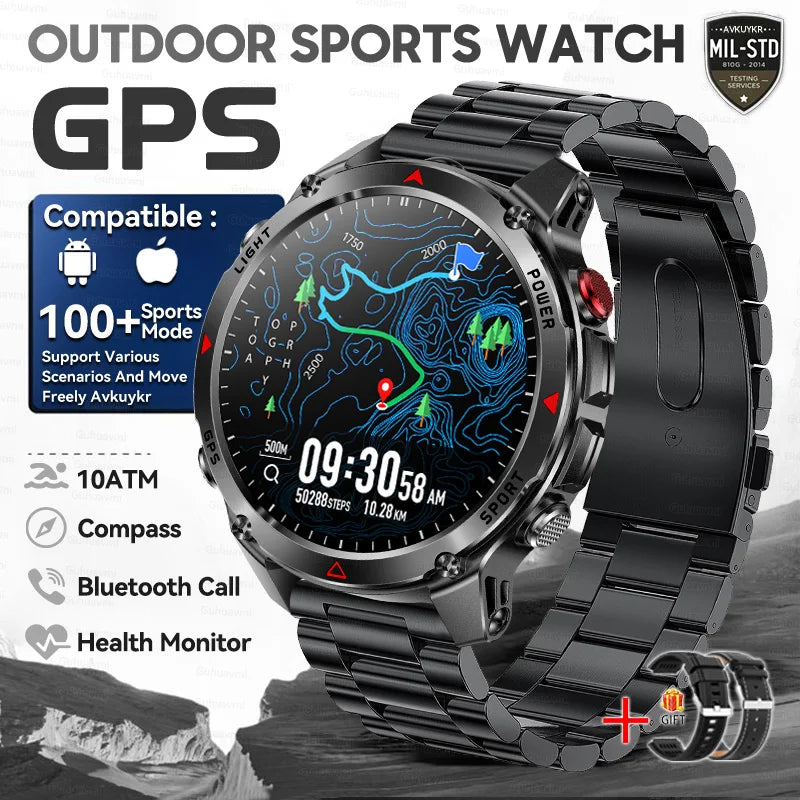 T-Rex 3 Pro Military Grade AGPS Smart Watch 10ATM Waterproof Dual-band GNSS Compass Altimeter AMOLED Swim Sports Smart Watch Men