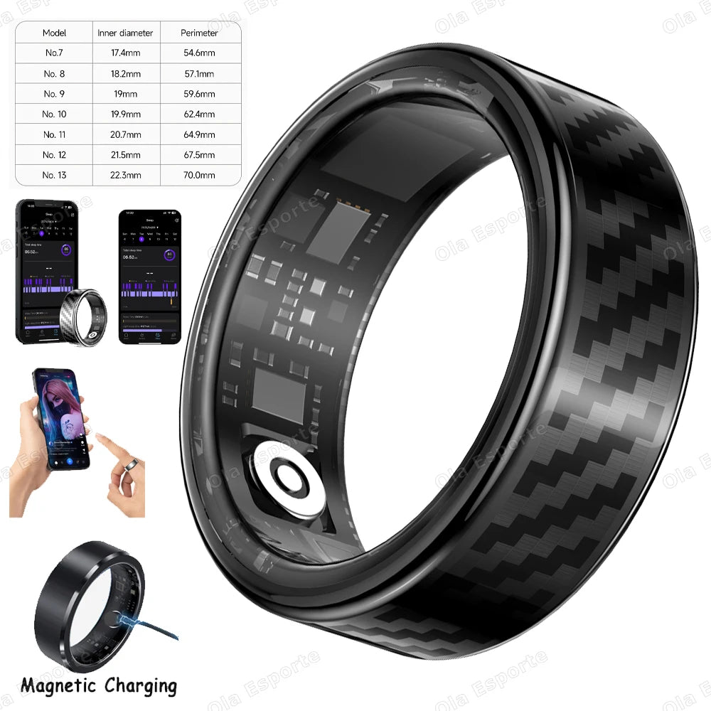 Newest Smart Ring Call Message Notification Hand Gestures Control Health Monitoring IP68 5ATM Waterproof Ring Men Women 2025 New