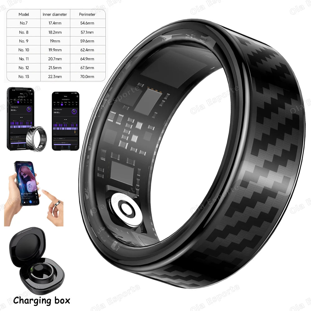 Newest Smart Ring Call Message Notification Hand Gestures Control Health Monitoring IP68 5ATM Waterproof Ring Men Women 2025 New