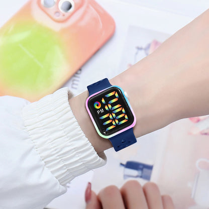 Children's Smart Electronic Watch LED Colorful Glowing Touch Screen Student Sports Watch Boys and Girls Festival Gift