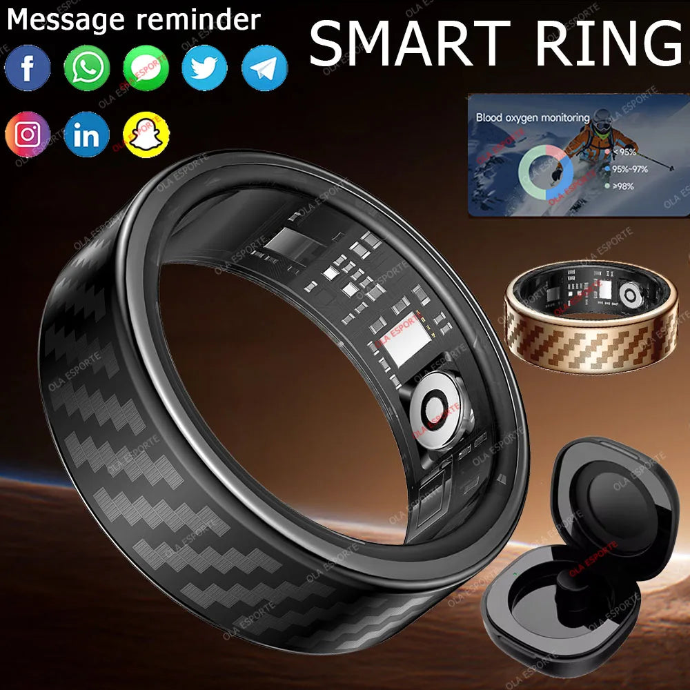Newest Smart Ring Call Message Notification Hand Gestures Control Health Monitoring IP68 5ATM Waterproof Ring Men Women 2025 New