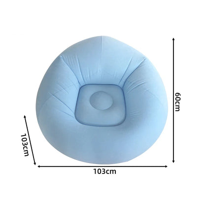 Portable Inflatable Sofa Soft Indoor Bedroom Lounge Bean Bag Chair Outdoor Camping Lazy Seat Round Single Inflatable Sofa