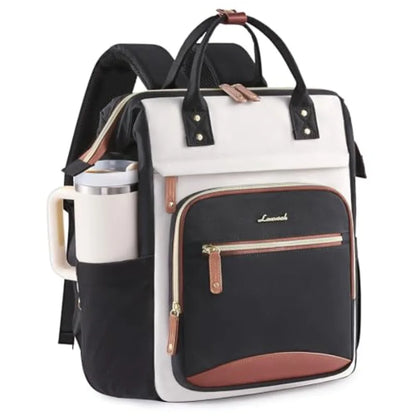 Laptop Backpack for Women Work Bag with Large Capacity Cup Side Pocket 15.6 Inch Waterproof Computer Backpacks Purse College Bo