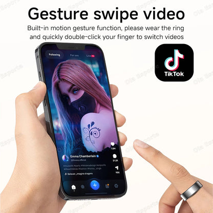 Newest Smart Ring Call Message Notification Hand Gestures Control Health Monitoring IP68 5ATM Waterproof Ring Men Women 2025 New