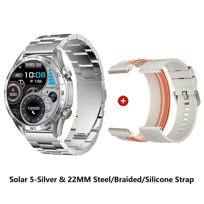 HAYLOU Solar 5 Voice Calling Smartwatch 1.58'' AMOLED Display 60Hz Smart Watch 24H Health Monitoring Sports Smartwatch for Men