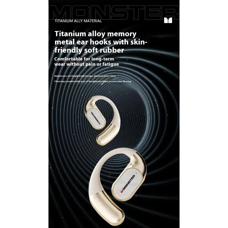 Sales MONSTER AC530 Wireless Bluetooth Earphones Noise-Canceling Wireless Bio-Fiber Dynamic Driver Foldable Music Earphones Gift
