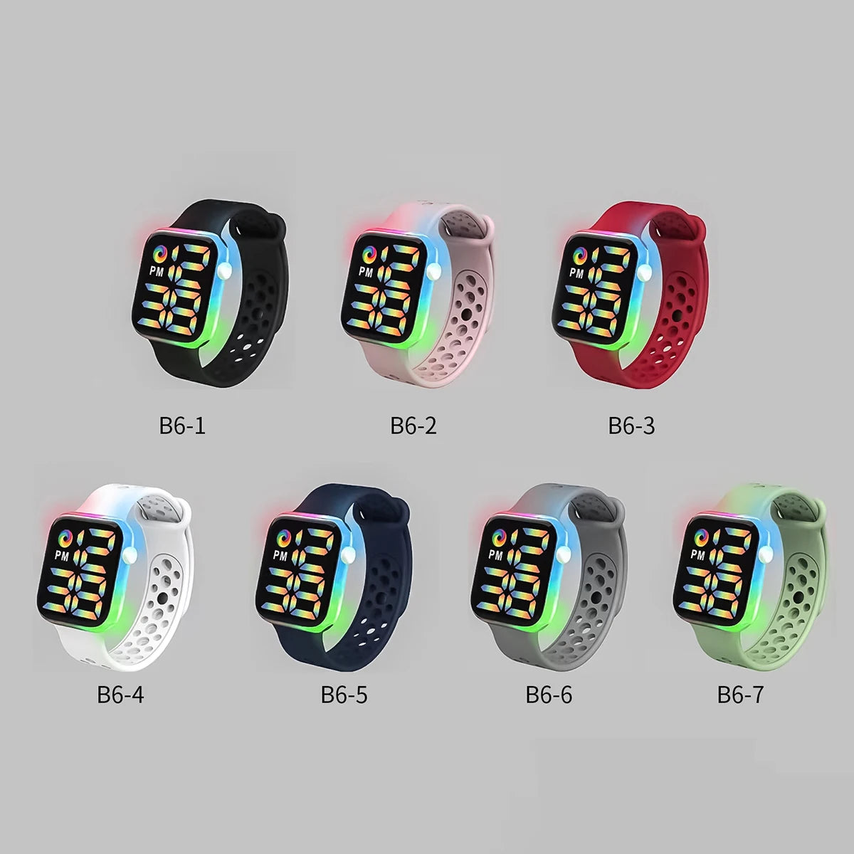 Children's Smart Electronic Watch LED Colorful Glowing Touch Screen Student Sports Watch Boys and Girls Festival Gift