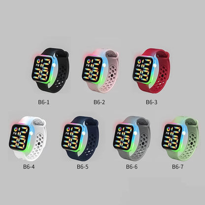 Children's Smart Electronic Watch LED Colorful Glowing Touch Screen Student Sports Watch Boys and Girls Festival Gift