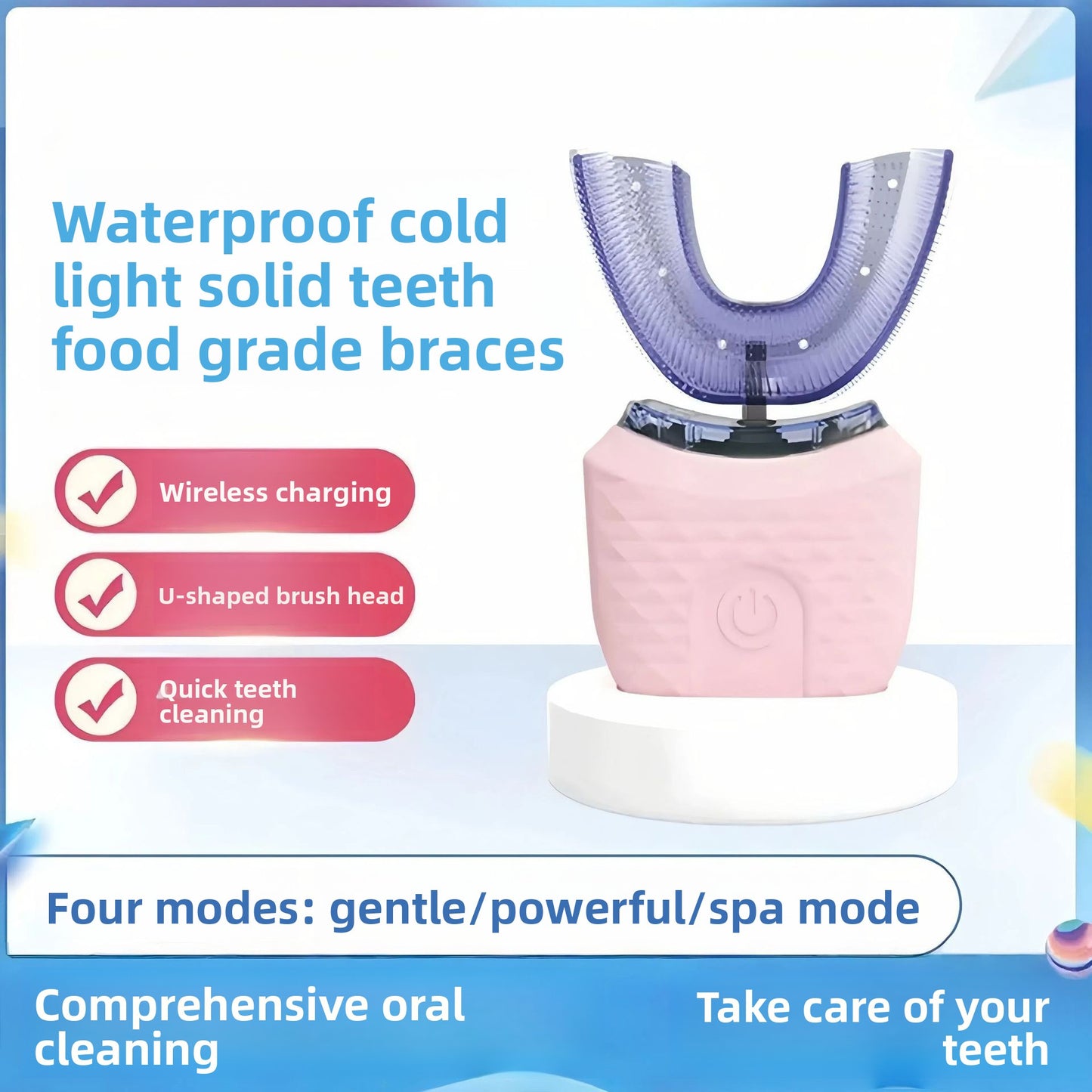 U-Shaped Electric Toothbrush with Ultrasonic Cleaning