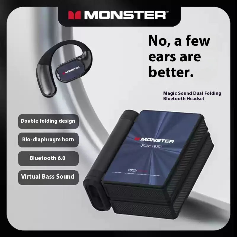 Sales MONSTER AC530 Wireless Bluetooth Earphones Noise-Canceling Wireless Bio-Fiber Dynamic Driver Foldable Music Earphones Gift