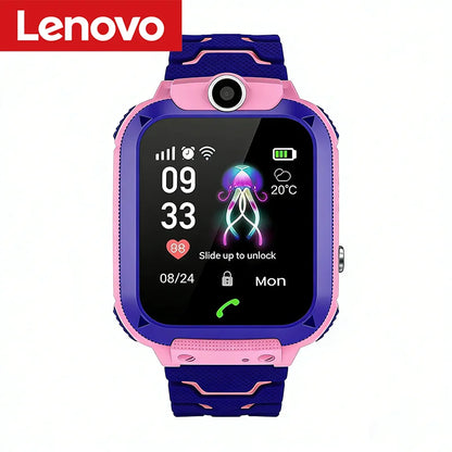 Lenovo GPS Tracking Waterproof Watch Mini Smart Children's Watch 4G Sim Card Call Camera Watch Birthday Gift Electronic Clock