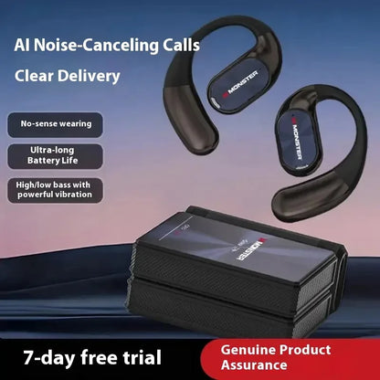 Sales MONSTER AC530 Wireless Bluetooth Earphones Noise-Canceling Wireless Bio-Fiber Dynamic Driver Foldable Music Earphones Gift