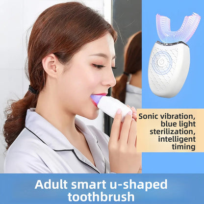 U-Shaped Electric Toothbrush with Ultrasonic Cleaning