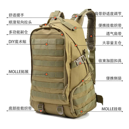 【New style】- large-capacity outdoor sports hiking bag Camouflage tactical backpack Multi-function travel business backpack