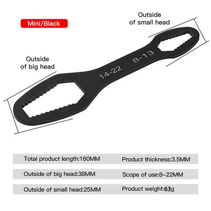 PINMOAP 1PC Multi Functional Wrench With Adjustable Self Tightening Double Head Wrench Convenient Tool For Cars Bicycles Homes