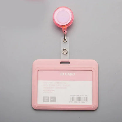 Women Student Credit Card Cover Case Pouch Creative Transparent Retractable Nurse Badge Doctor ID Card Holder Clip Badge