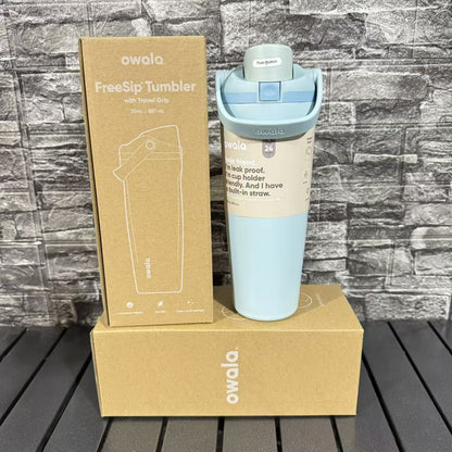 Stainless Steel Insulated Cup with Straw and Handle