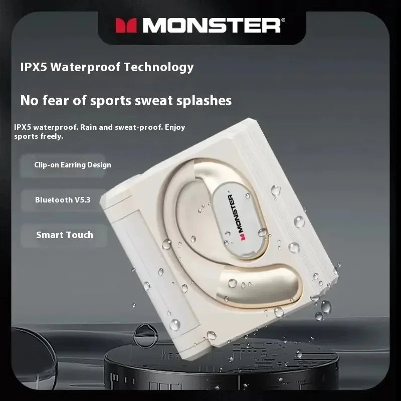 Sales MONSTER AC530 Wireless Bluetooth Earphones Noise-Canceling Wireless Bio-Fiber Dynamic Driver Foldable Music Earphones Gift