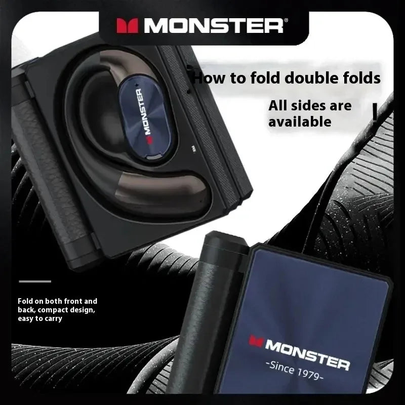 Sales MONSTER AC530 Wireless Bluetooth Earphones Noise-Canceling Wireless Bio-Fiber Dynamic Driver Foldable Music Earphones Gift
