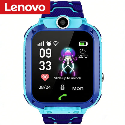 Lenovo GPS Tracking Waterproof Watch Mini Smart Children's Watch 4G Sim Card Call Camera Watch Birthday Gift Electronic Clock