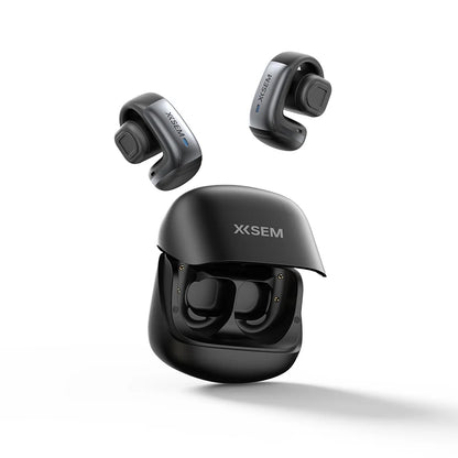 XISEM Plume Open Ear Clip Headphones, Hi-Fi DSP, 0.06s Game Latency, Noise Reduction, Waterproof, Long Battery Life