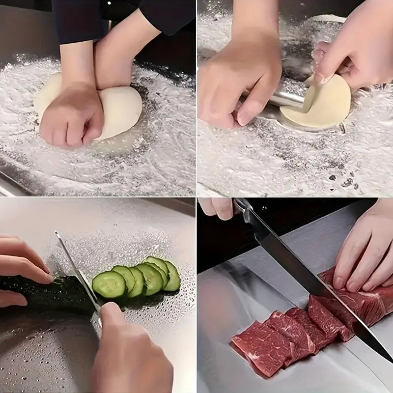 XXL 304 Stainless Steel Cutting Board  Anti-Slip & Mildew-Proof! No More Moldy Wooden Boards | Heavy-Duty & Food-Safe, Easy