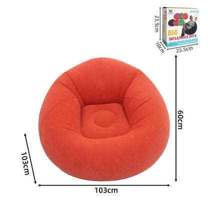 Portable Inflatable Sofa Soft Indoor Bedroom Lounge Bean Bag Chair Outdoor Camping Lazy Seat Round Single Inflatable Sofa