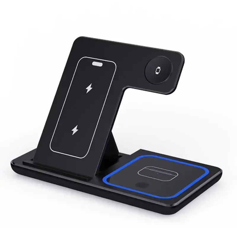 3 In 1 Foldable Fast Wireless Charger Holder Charging Station For iPhone 17 16 15 14 Apple Watch S10/9/8 Airpods 4 Pro 2