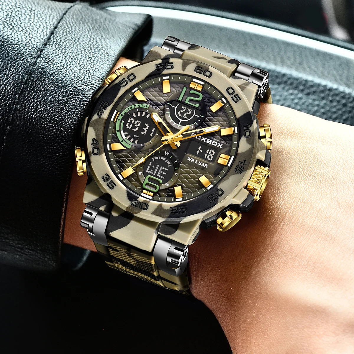LIGE Electronic Men's Wristwatch Luxury LED Display Luminous Sports Man Watch Waterproof Military Quartz Alarm Date Watches Male