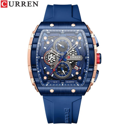 CURREN 8442 Unisex Men's Quartz Watch Waterproof Multi-functional 6-Hand Wristwatch with Calendar Functions