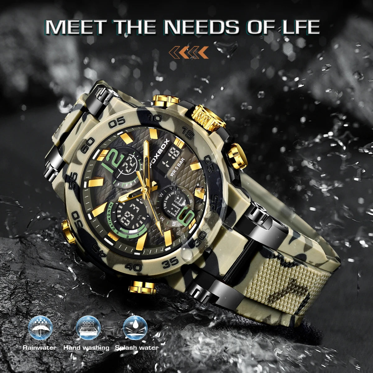 LIGE Electronic Men's Wristwatch Luxury LED Display Luminous Sports Man Watch Waterproof Military Quartz Alarm Date Watches Male