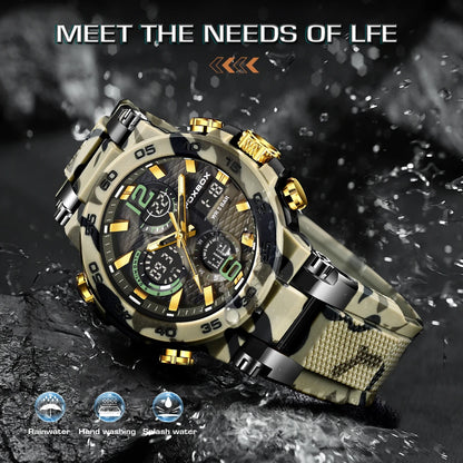 LIGE Electronic Men's Wristwatch Luxury LED Display Luminous Sports Man Watch Waterproof Military Quartz Alarm Date Watches Male