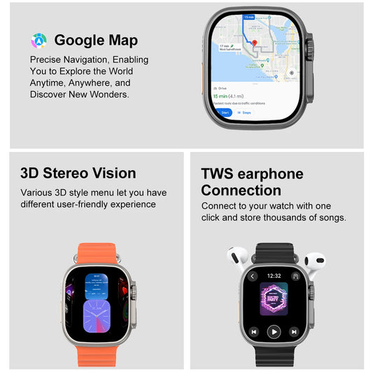 2026 New DT Ultra 3 AMOLED Smart Watch Android 9.1 Men Sport Watches 32GB GPS Bluetooth Calls Dual-System Mode Smartwatch